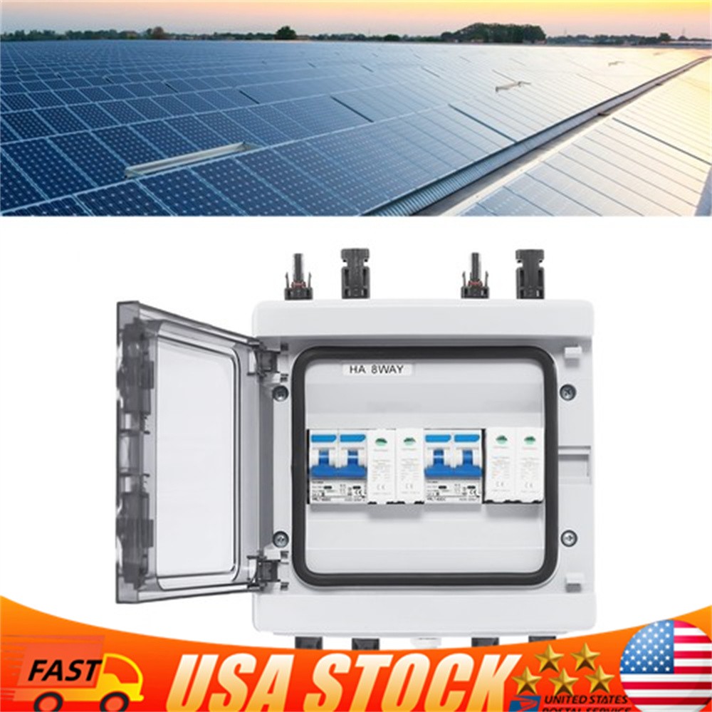 2 Strings Solar Combiner Box FIT Solar Panel Disconnect Switch Circuit Breaker
