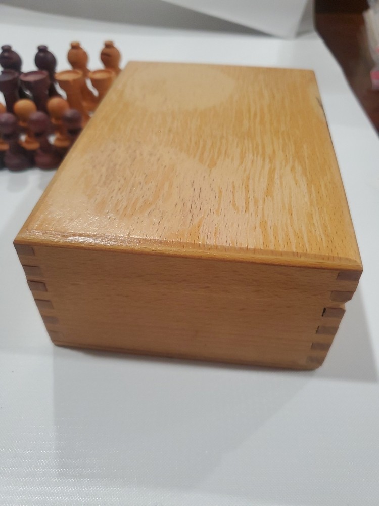 Vtg Chessmen Boxwood , Handcrafted . Unknown Maker.