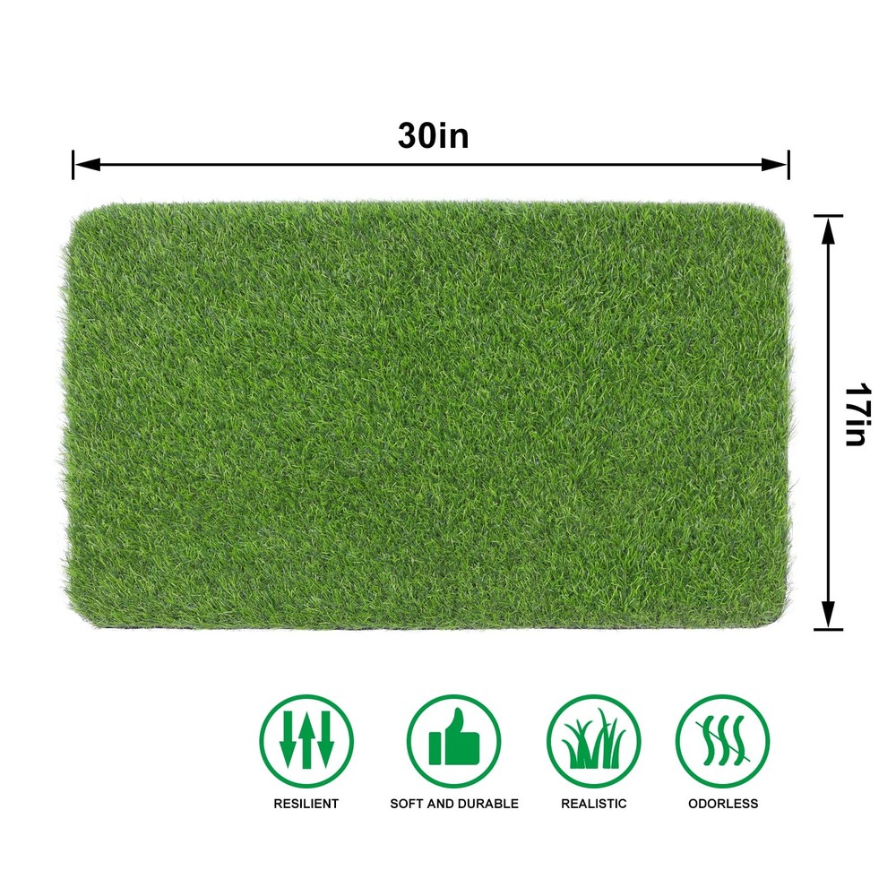 OLanto Artificial Grass Door Mat, Turf 1'5" x 2'6" (Rectangular), Green