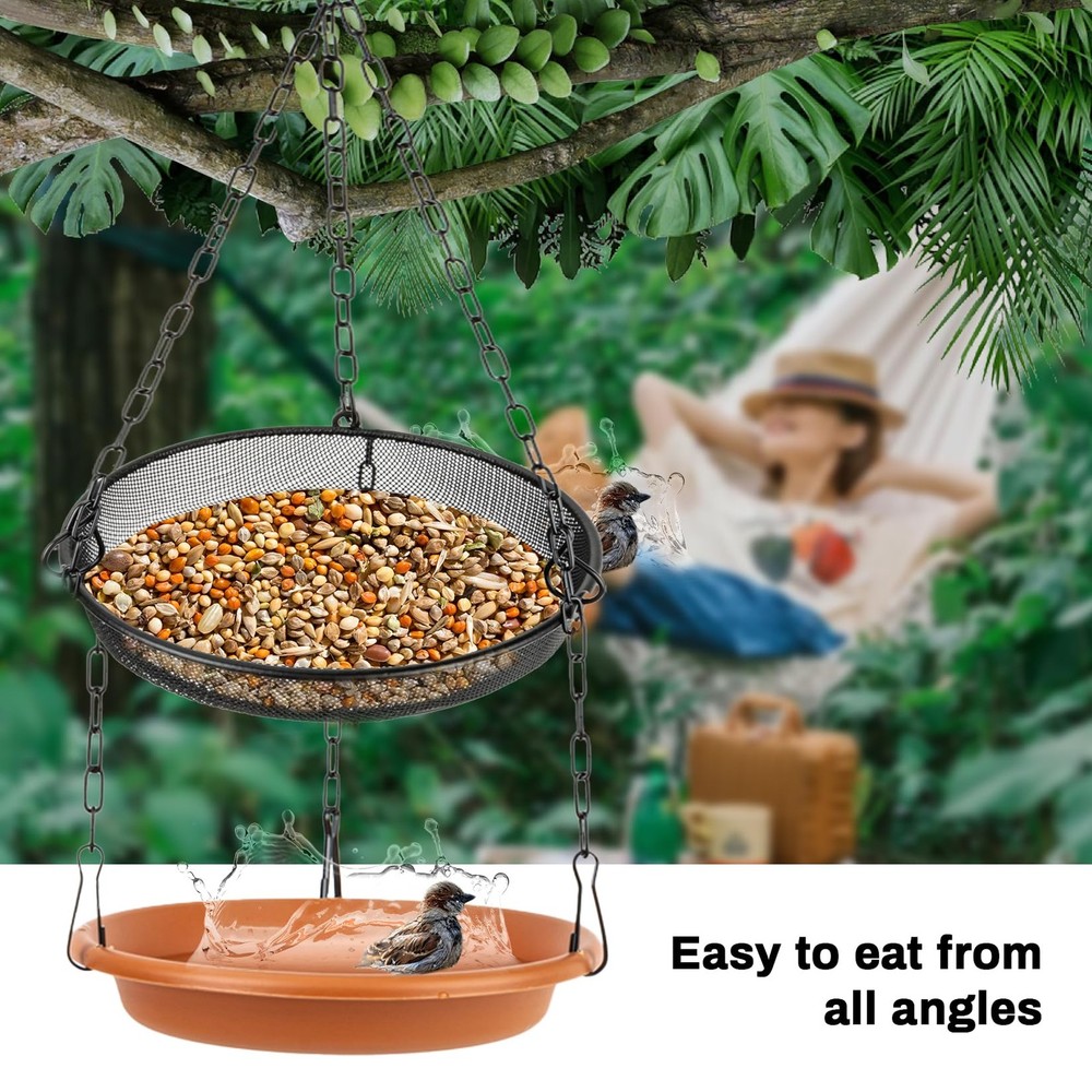 RAINFLOW Hanging Bird Bath for Outdoors - Feeder Outside,...