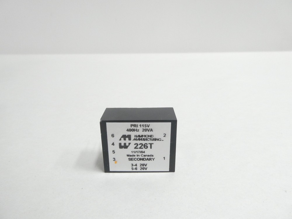 Hammond 226T Voltage Transformer 20va 115v-ac 20v