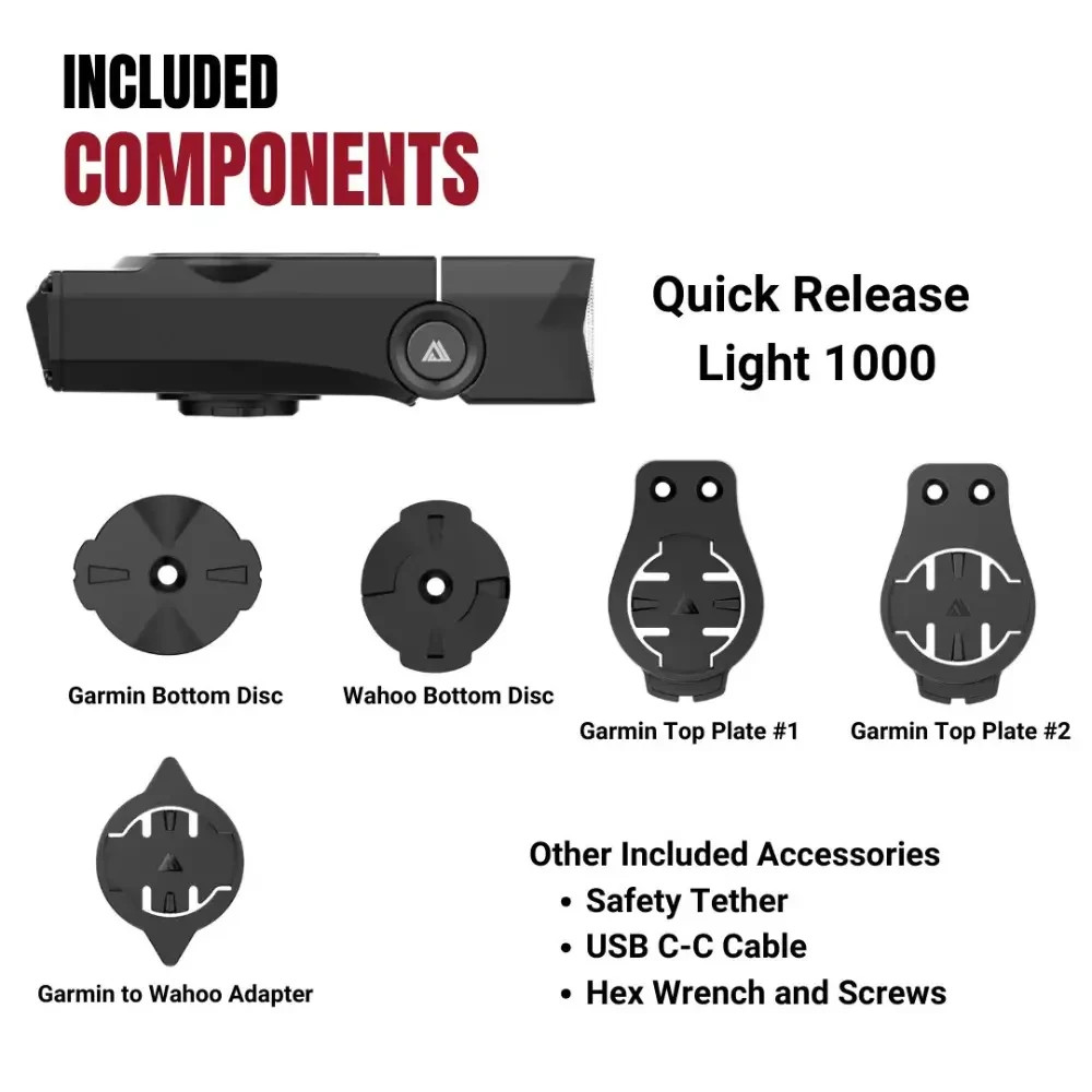 KOM Cycling Quick Release Light 1000