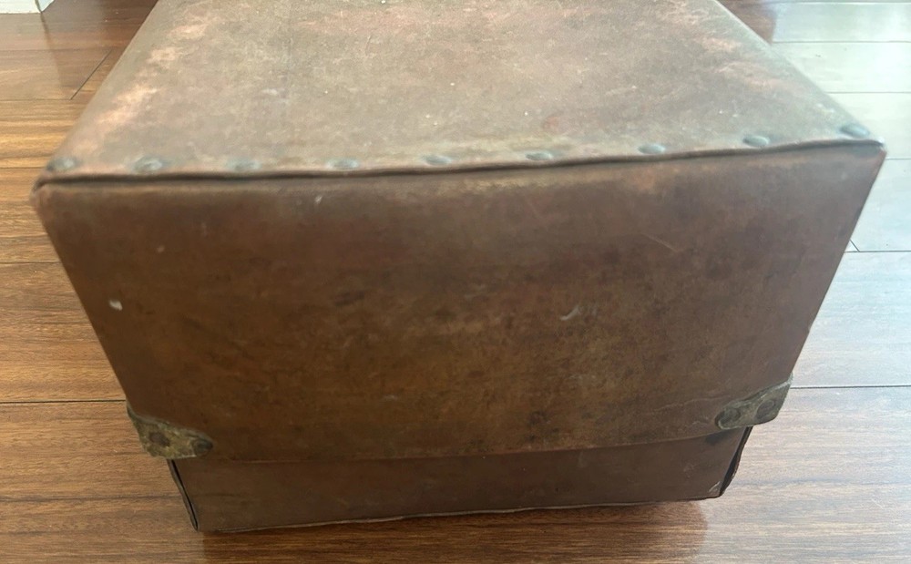 Vintage Crouch & Fitzgerald Makers New York Leather Case Storage Keepsake Box