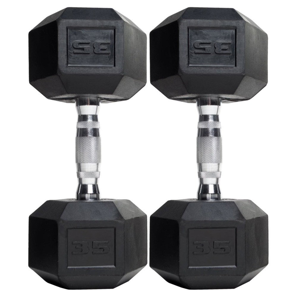 CAP Barbell, 8lb Coated Rubber Hex Dumbbell, Pair