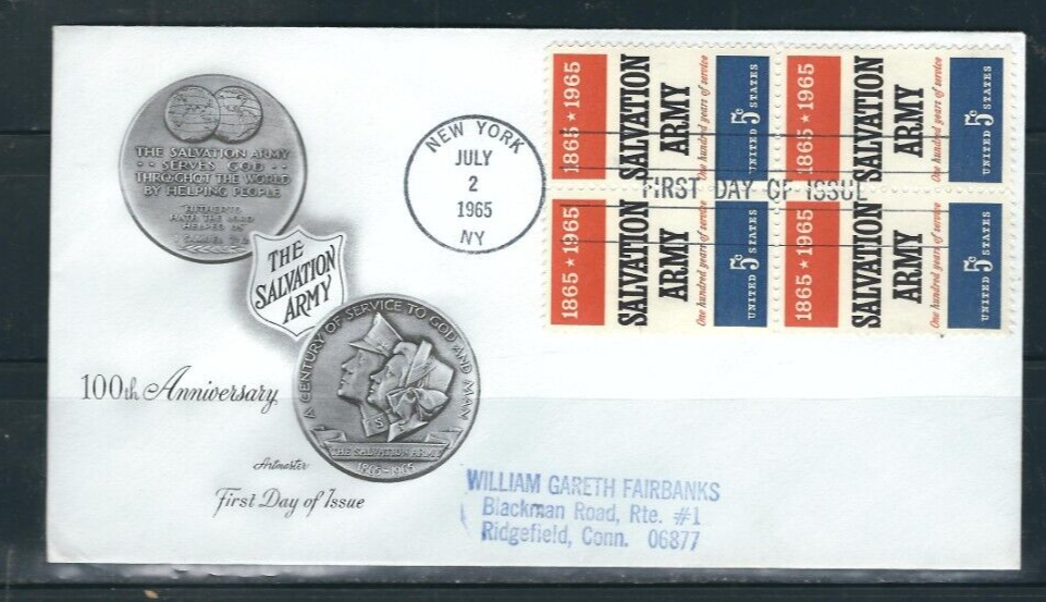 USA SC # 1267 Salvation Army FDC . Artmaster Cachet