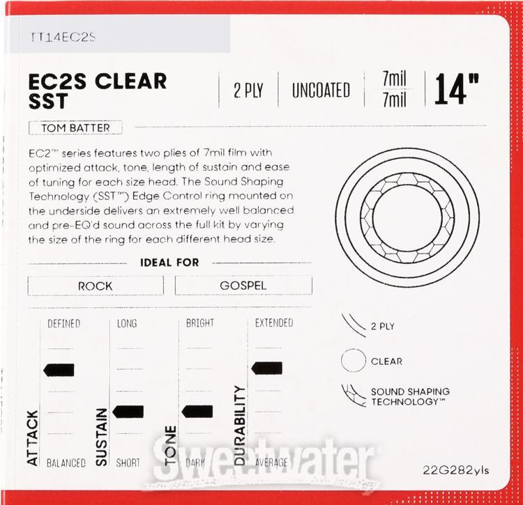 Evans EC2 Drumhead - 14" - Clear