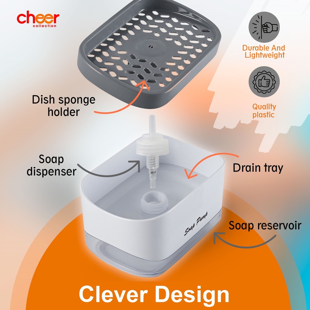 Cheer Collection Soap Dispensing Sponge Holder