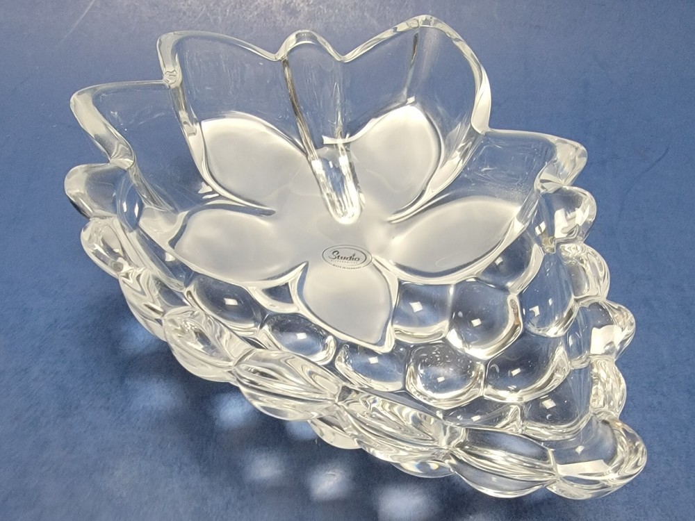 Studio Silversmiths Grape Dish~Fine Crystal~made in Germany
