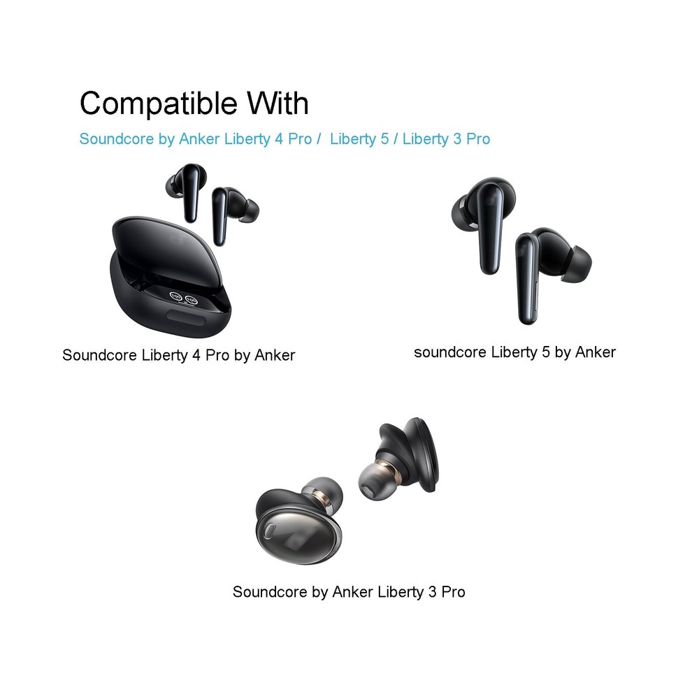 Klowcok Replacement Foam Eartips for Soundcore by Anker Liberty 4 Black