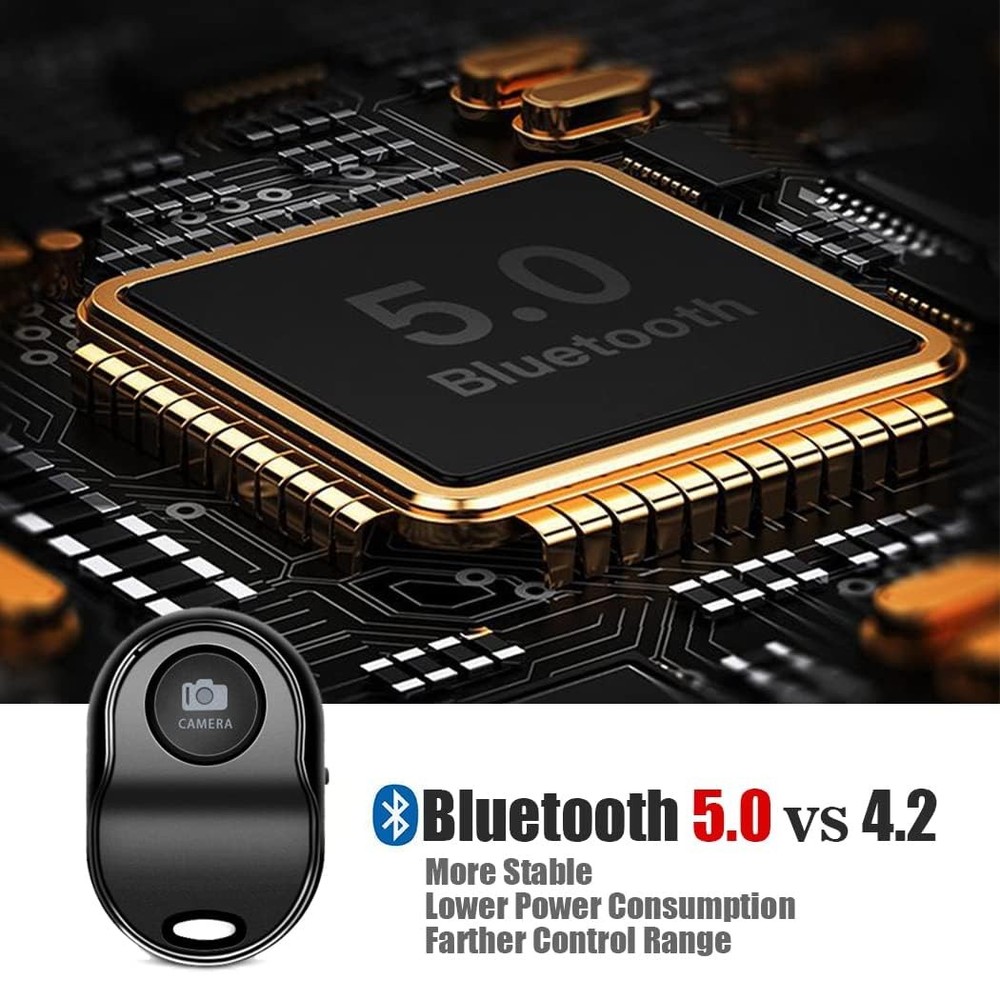 [Upgraded] Bluetooth 5.0 Remote Shutter for iPhone & Android Camera Wireless ...