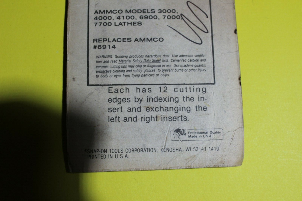 RARE VINTAGE SNAP ON TOOLS # BTA 10 CARBIDE INSERTS