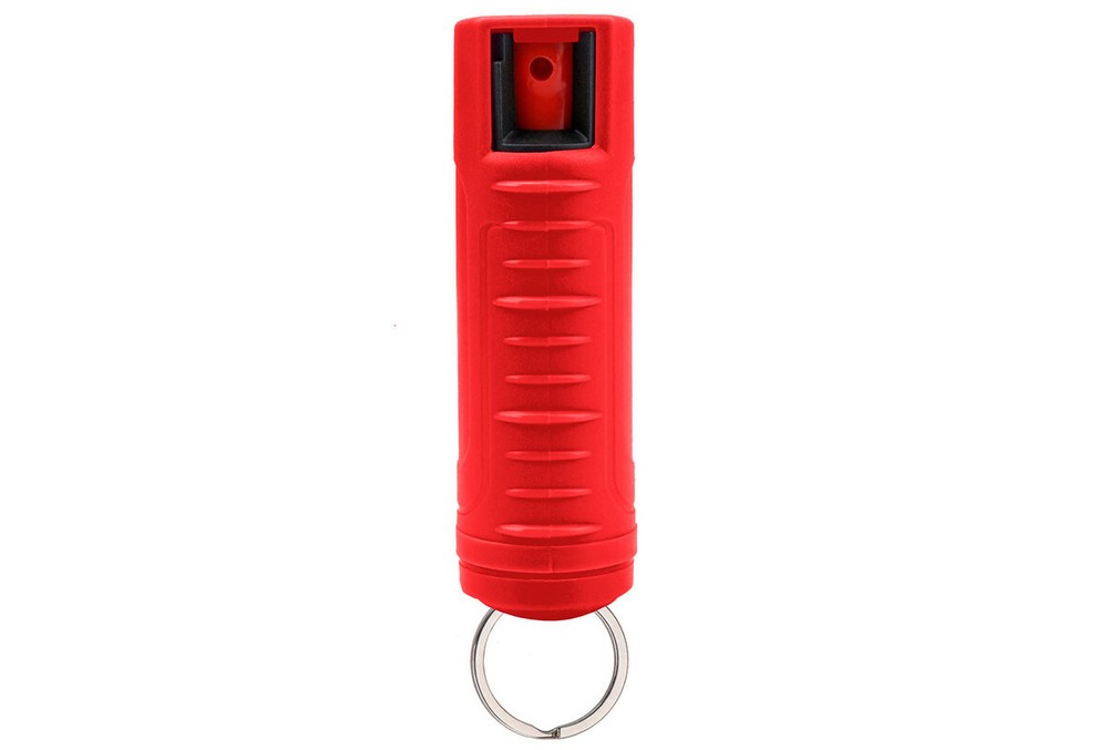 BURN Pepper Spray Keychain 0.5oz Self Defense Red Security Case Molded - 4 PACK