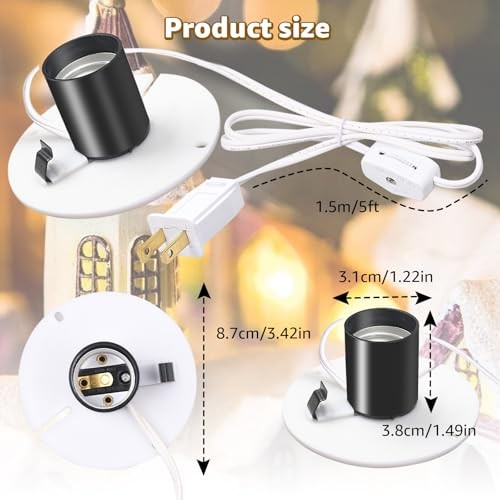 Set Blow Mold Light Kit Replacement,E27 E26 Single Bulb Cord Kit for 3