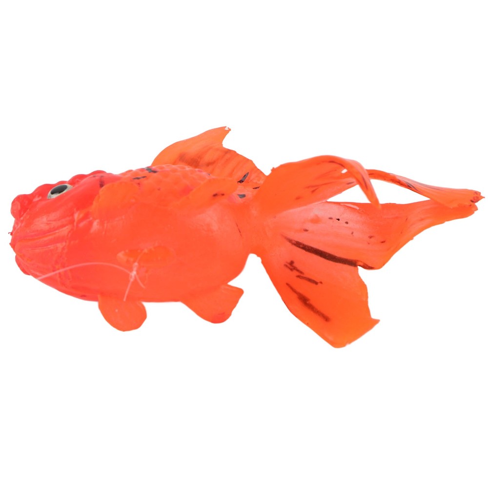 Artificial Fish Glowing Effect Silicone Simulation Gold Fish For Fish Bowl