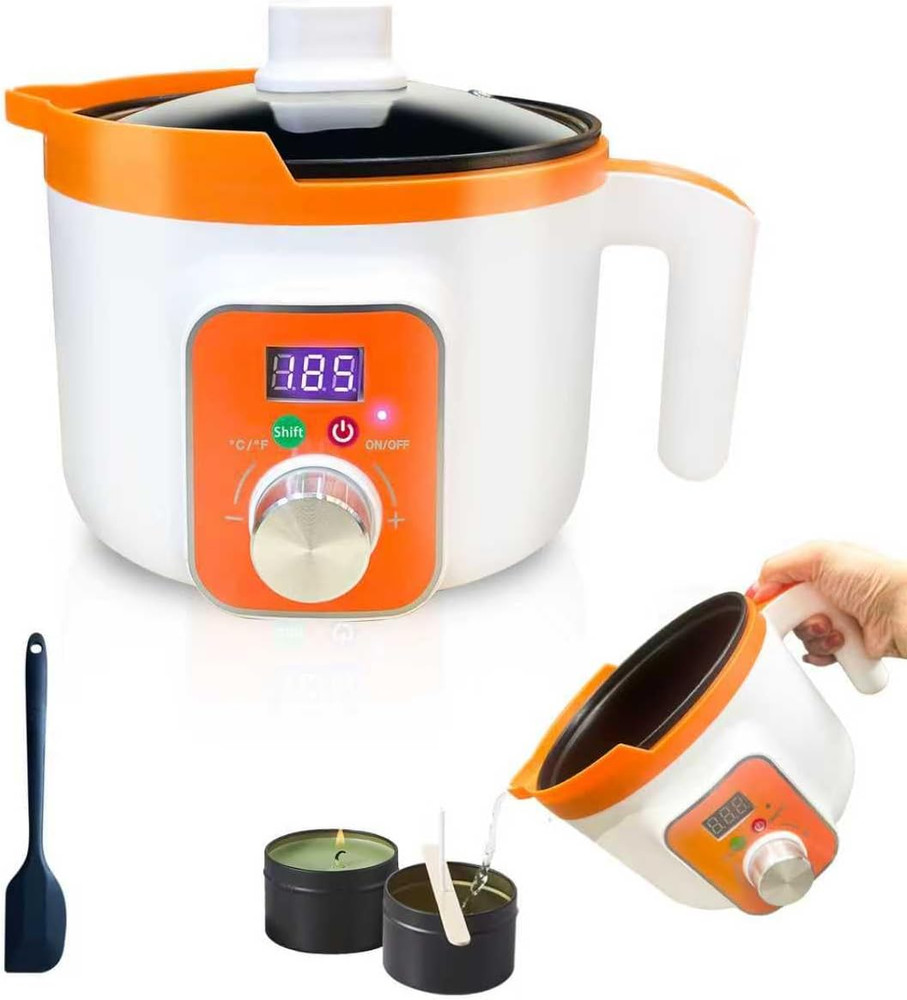 Candle Wax Melter Pot with LED Display & Precise Temperature Control, Electric W