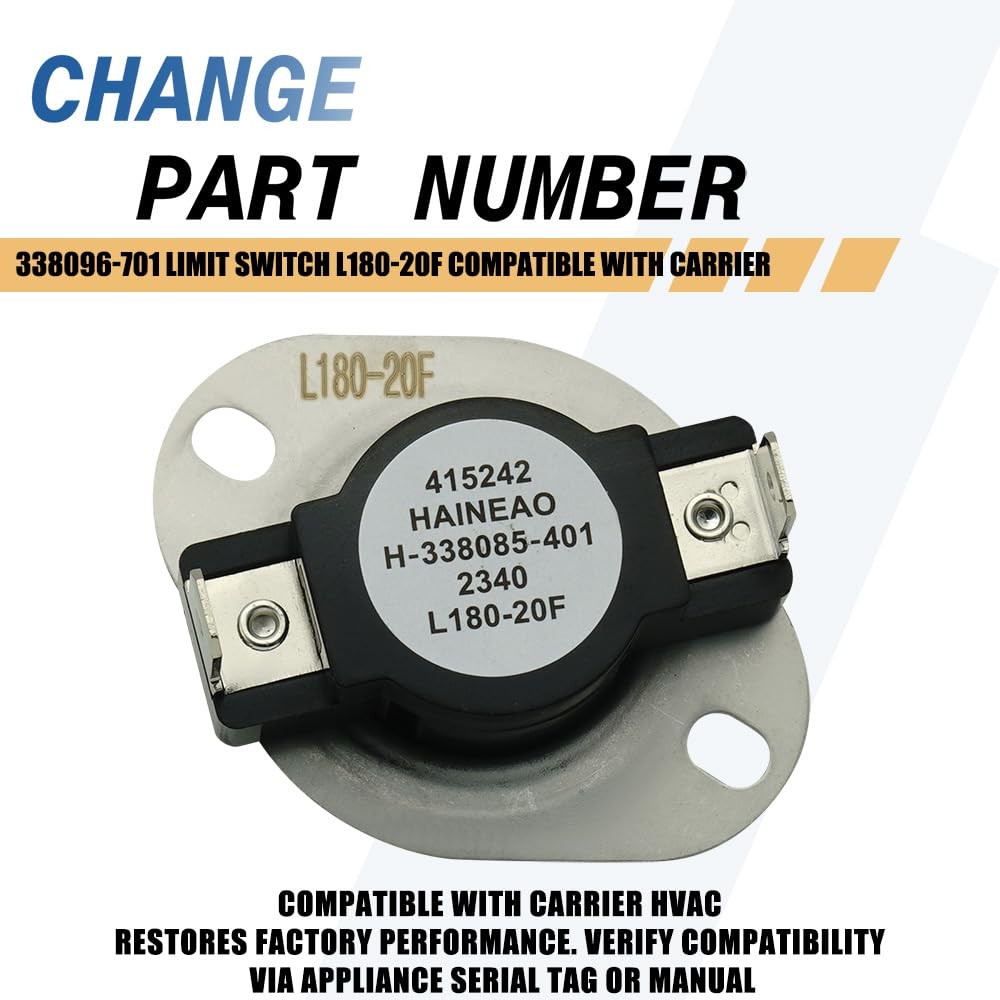 338096-701 Limit Switch L180-20F Compatible with Carrier Black