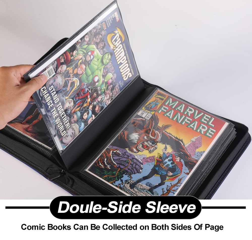 D DACCKIT Comic Binder Comic Book Album with Sleeves Fits Regular Comics Comic S