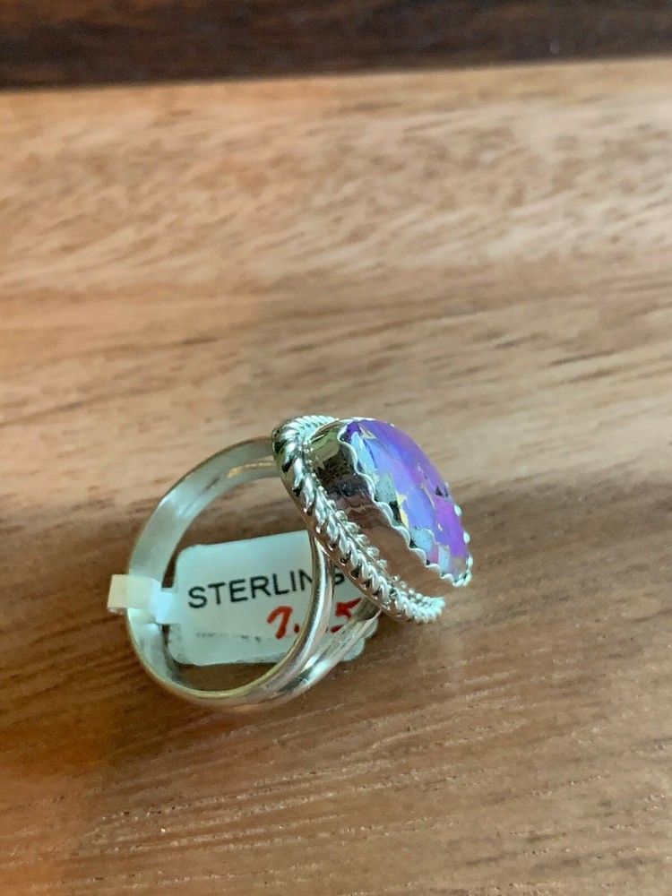 PURPLE ~ STERLING ~ RING (SIZE 7.25)