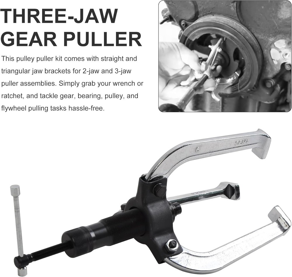 10 Ton Hydraulic Gear Jaw Pulling Bearing Separator Puller Set Kit