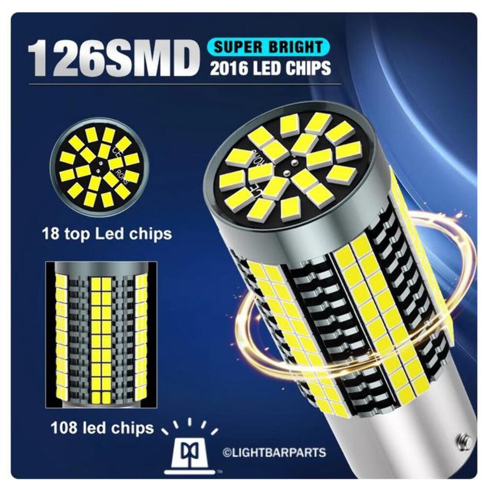 Replacement LED White Bulbs Pair - Federal Signal Code3 Lightbar Rotator
