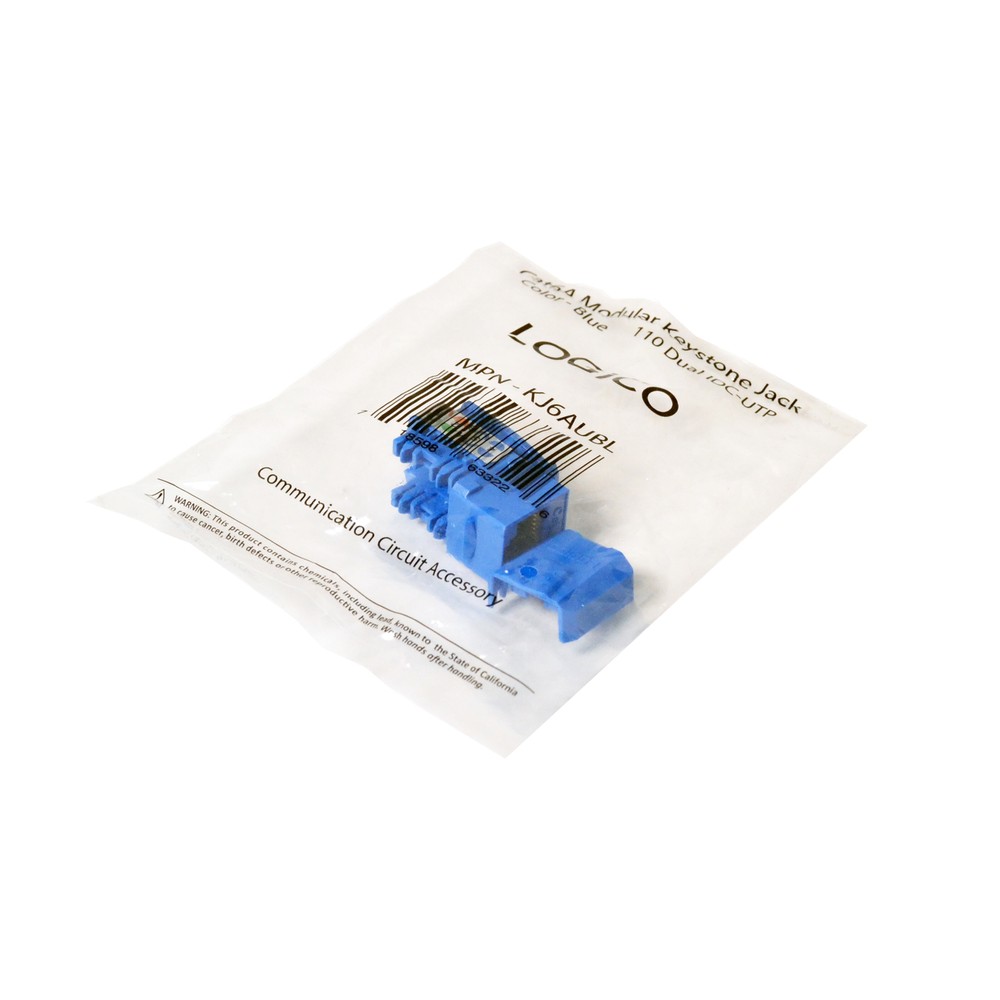 Logico Cat6a Keystone Jack Punch Down Blue Wholesale