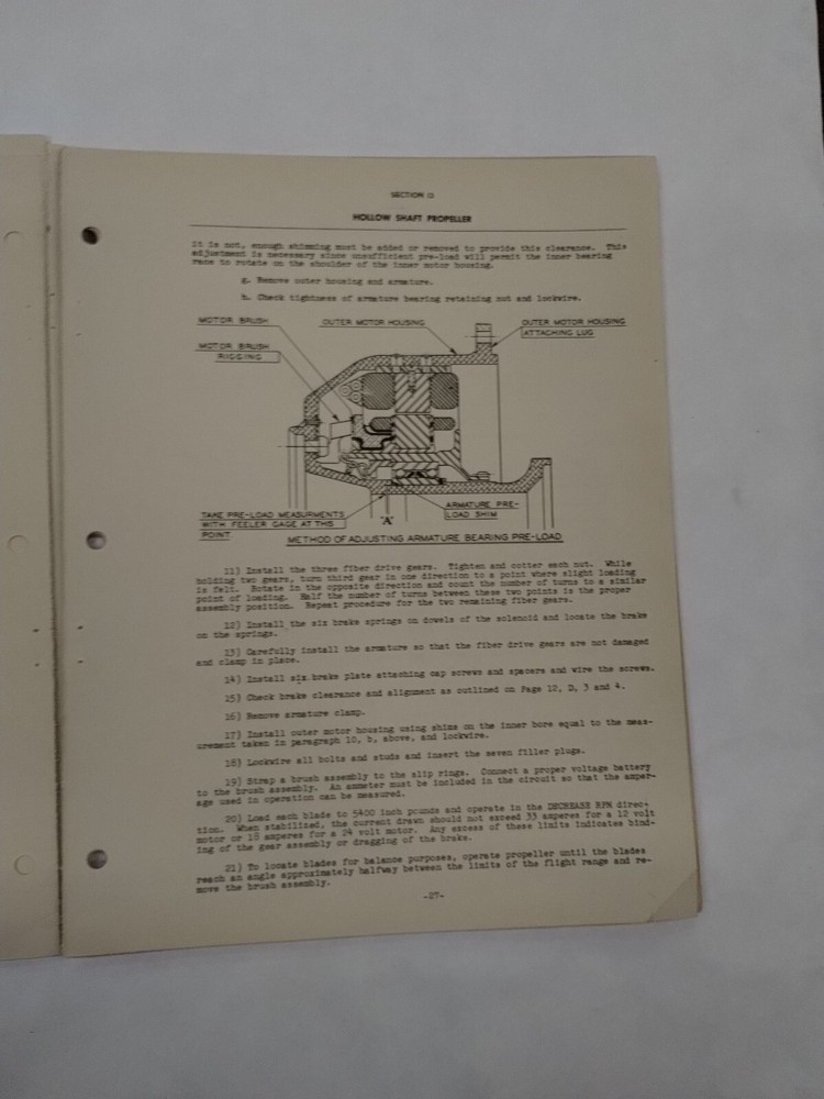 Curtiss Wright Hollow Shaft Propeller (Three Bade) Section 13-Original
