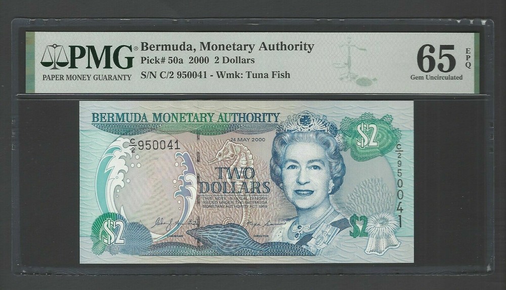 Bermuda 2 Dollars 2000 P50a Uncirculated Grade 65