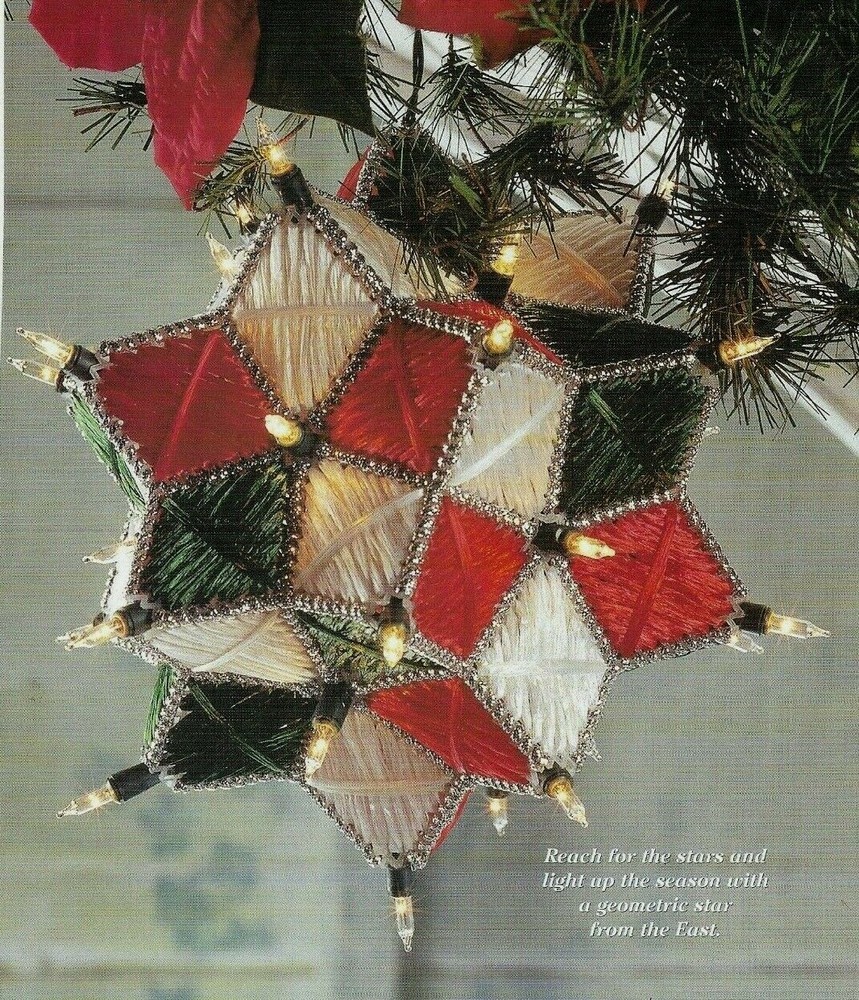 CELESTIAL CHRISTMAS ORB STAR LIGHT PLASTIC CANVAS PATTERN INSTRUCTIONS