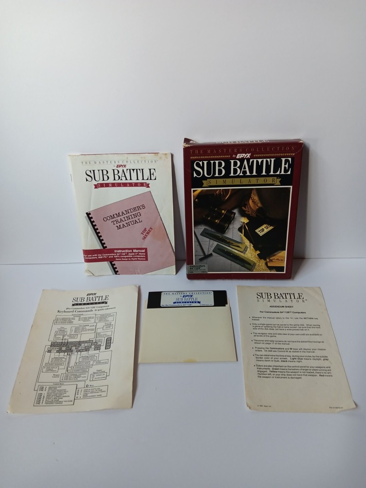 Commodore 64/128 Sub Battle Simulator Computer Game Software Tested/Works