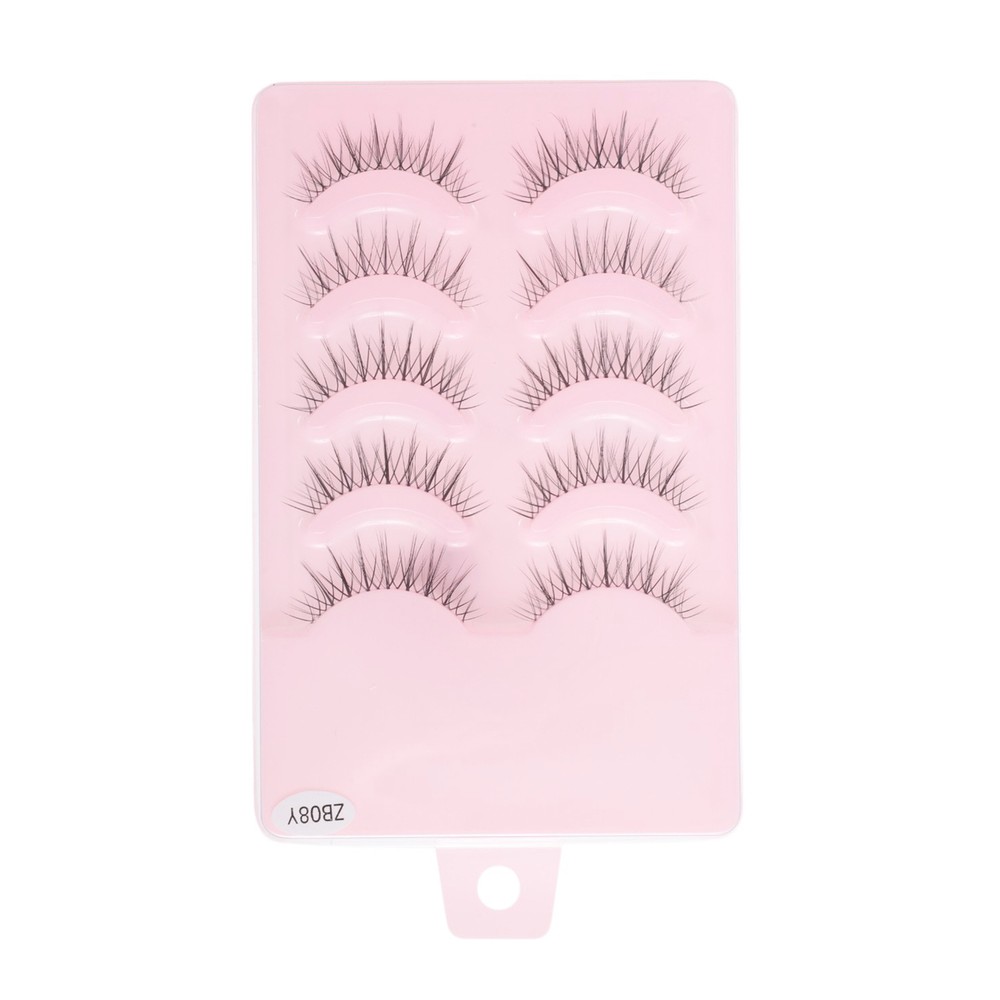 Natural False Eyelashes for Makeup Black ZB08 5 Pair