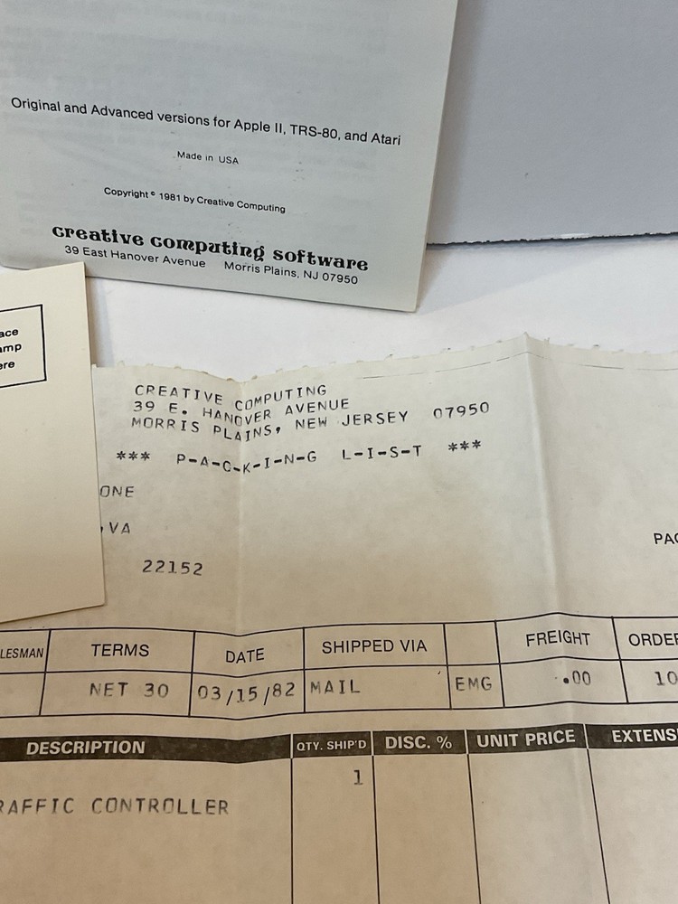 Vintage Apple II IIe IIc Simulator AIR TRAFFIC CONTROLLER Creative Computing