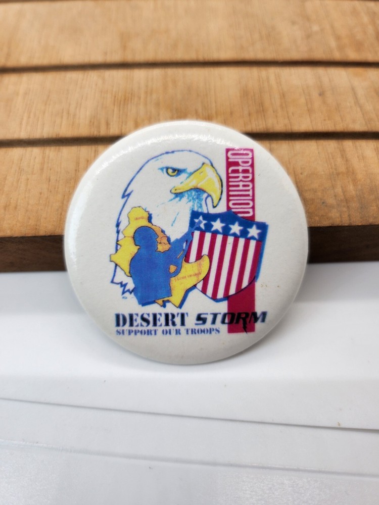 2.25" - Operation Desert Storm - Support Our Troops - Vintage Pinback Button