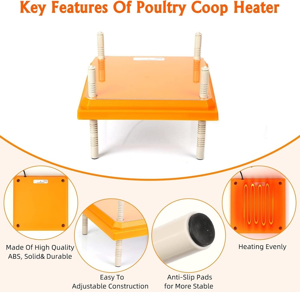 Brooder Heater for Chicks: Chick Brooder Heating Plate with Easy- Cleaning Pl...