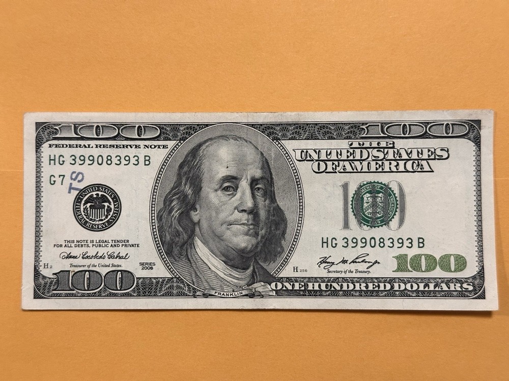 2006 - $100 Dollar Bill - Multiple Ink Bleed Through Errors (See Description)