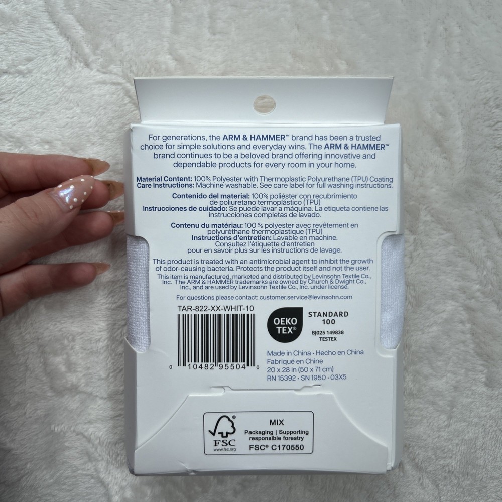 Arm & Hammer Waterproof Pillow Protector 4 Pack Terry Zipper Std Queen
