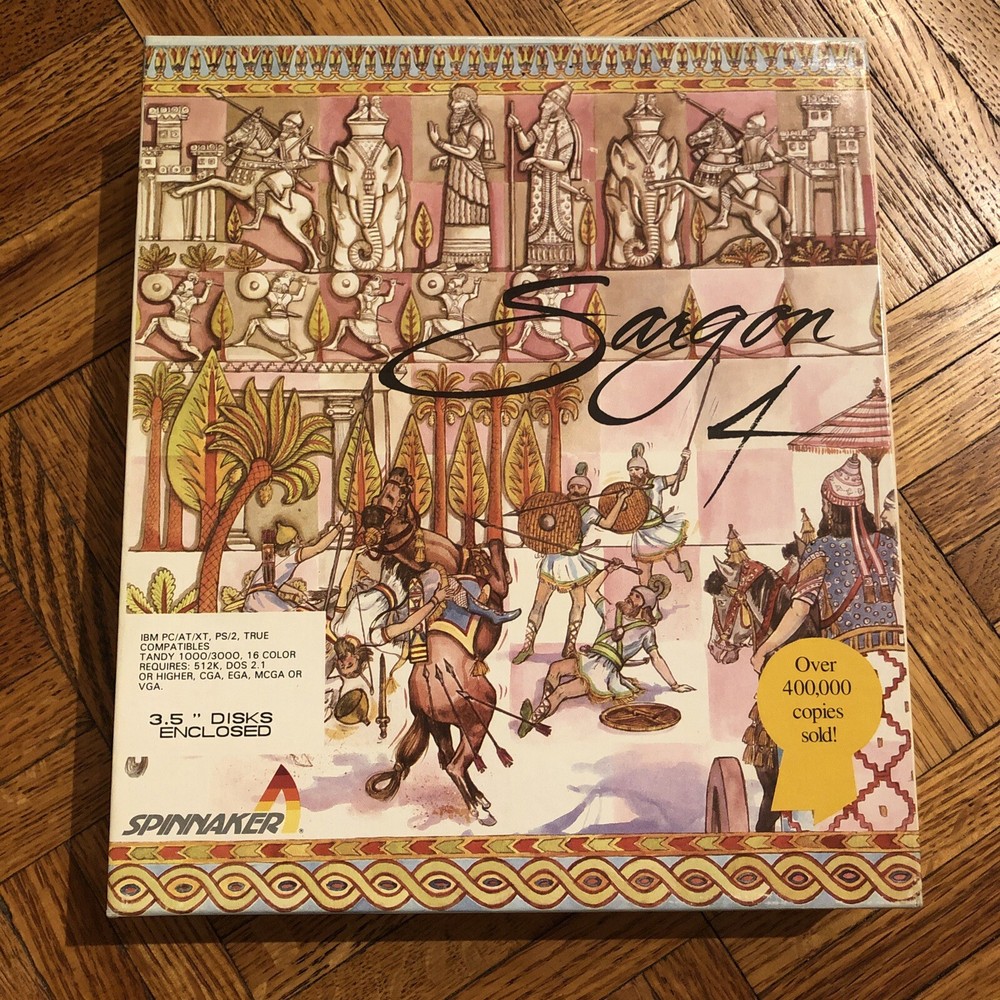 SARGON 4 Vintage Computer Chess PC Game 3.5" Spinnaker 1989 COMPLETE