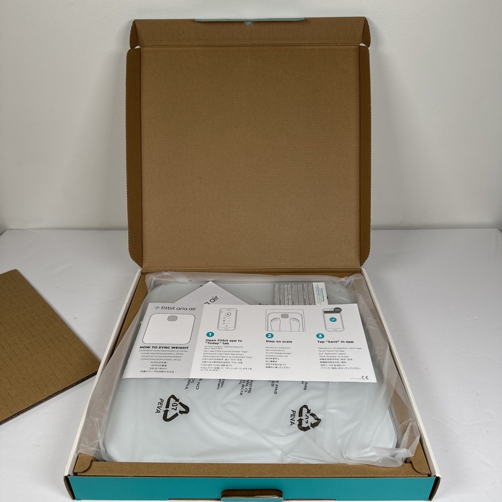 Fitbit Aria Air Bluetooth Glass Weight Scale White Digital Multi User