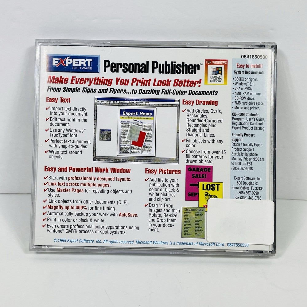 Expert Software Personal Publisher 1995 CD-ROM for Windows