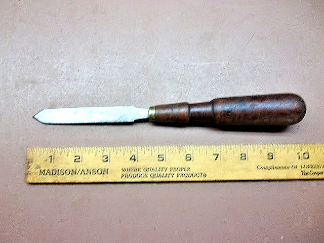 Antique Unbranded File Turned into Wood Spear Point Chisel Clean Nice & Sharp!