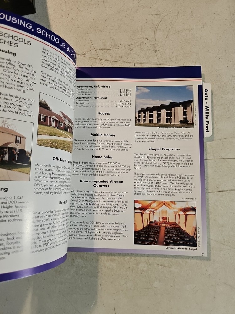 2000-2001 Dover Air Force Base Information Book. Dover, Delaware