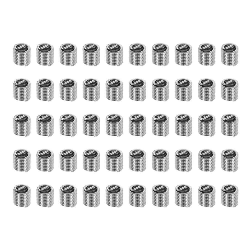50pcs Wire Thread Inserts M6x1 Metric 2D 12mm Helical Threaded Sleeve