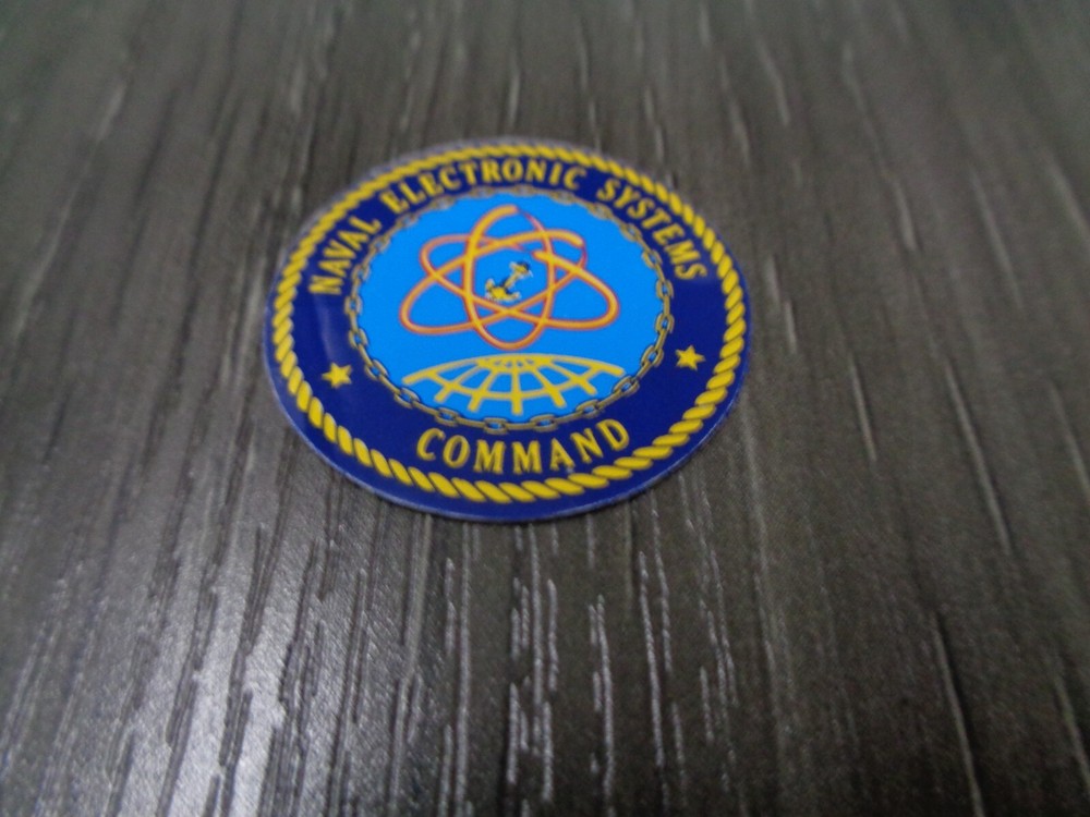 US NAVY STICKER / DECAL NAVAL ELECTRONIC SYSTEMS COMMAND MINI 1 INCH ROUND