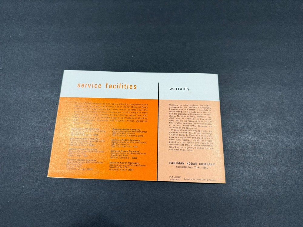 Kodak Carousel 650 Projector Instructions