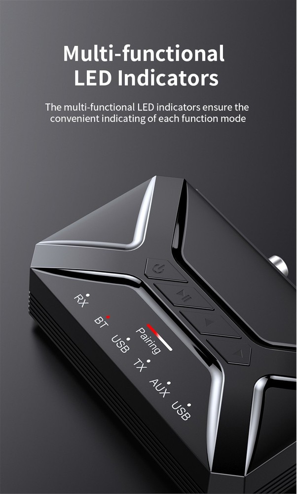 Bluetooth 5.1 Audio Transmitter&Receiver 2 in1 Adapter RCA/AUX