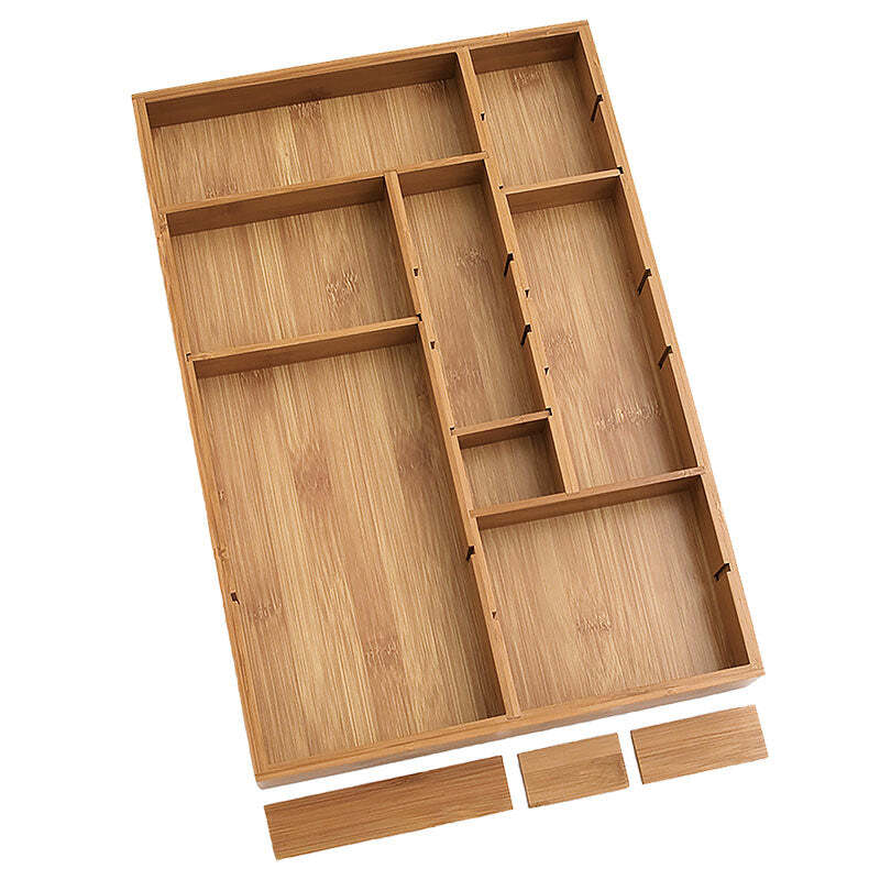 Lipper International Bamboo Adjustable Drawer Organizer