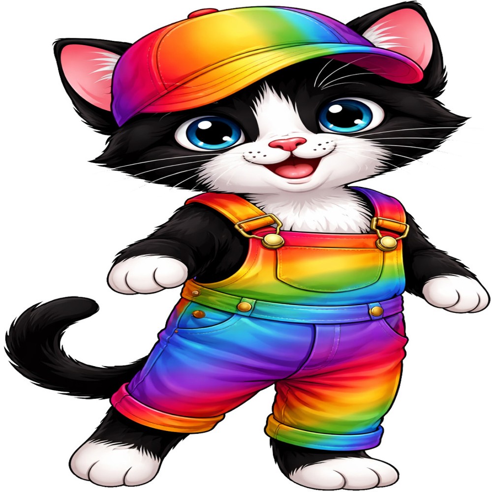 30 Custom Rainbow Kitten Personalized Address Labels