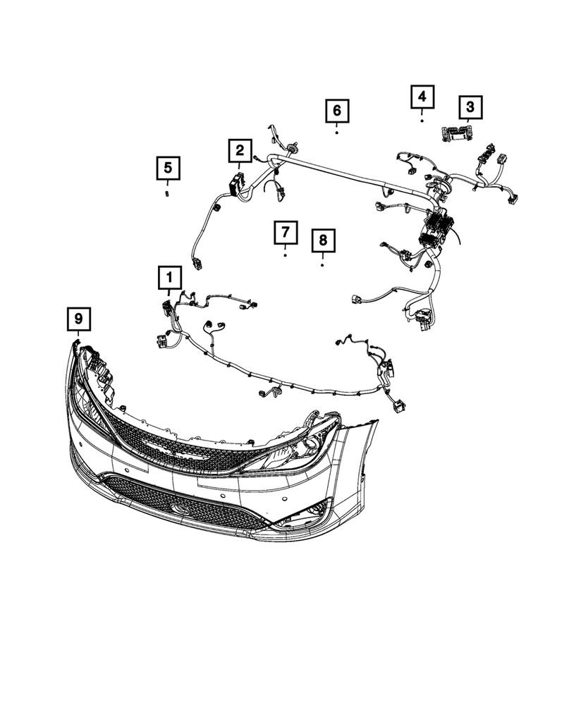 Genuine Mopar Front End Module Wiring 68240721AG