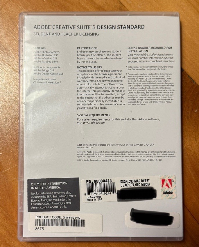 Adobe Creative Suite 5 Design Premium for Mac - Student And Teacher Licensing