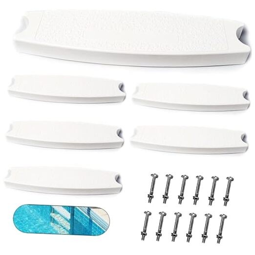 (6-Pack) 18" Universal Swimming Pool Ladder Rung 6 Pack Pool Ladders White