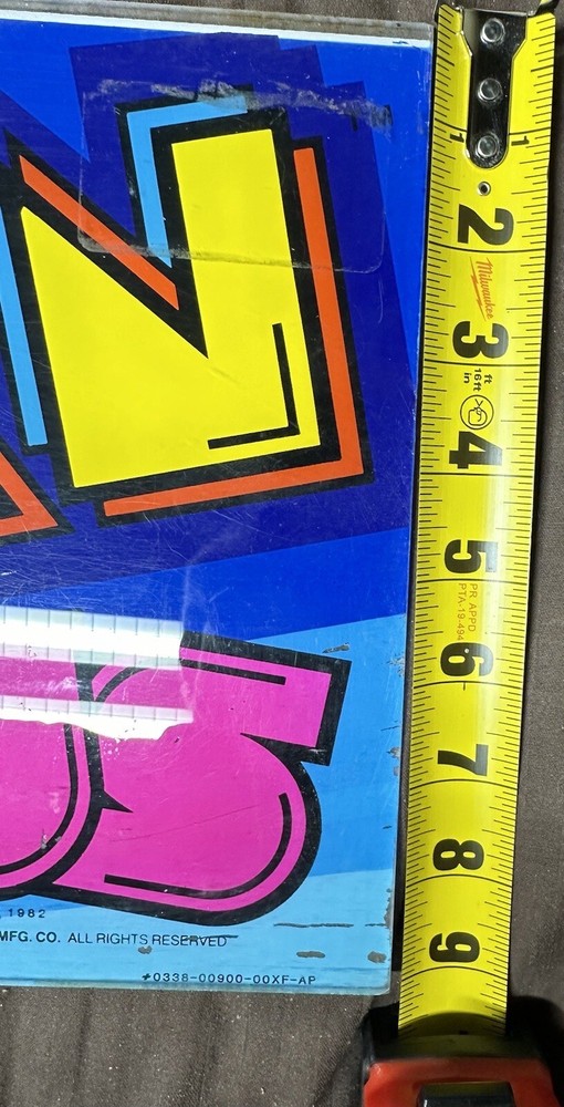 Original Bally/Midway “PAC-MAN PLUS” MARQUEE HEADER OVERLAY